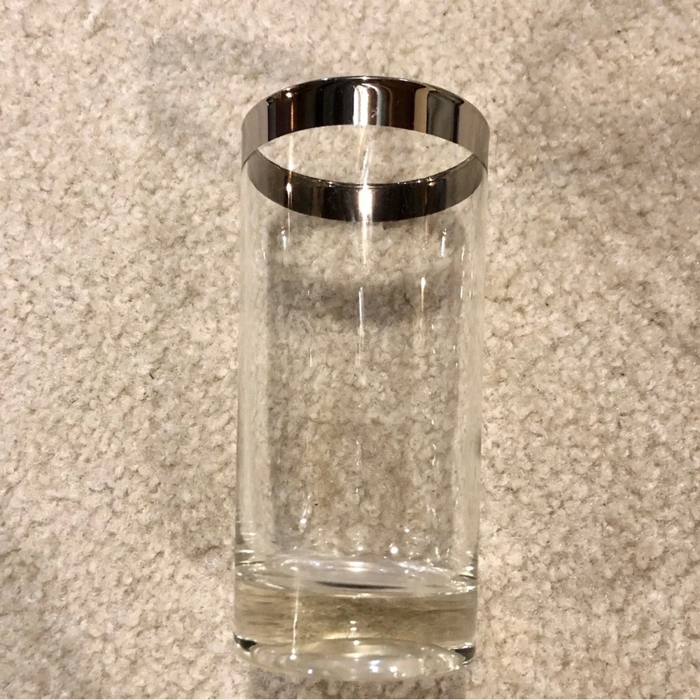 Vintage MCM Glass Dorothy Thorpe bar ware Set with Wooden Handle glasses/bucket